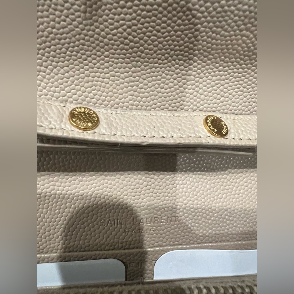YSL Cassandre Flap large wallet on chain beige gold - Picture 10 of 14
